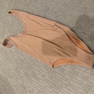 Aura Camel Ribbed Top